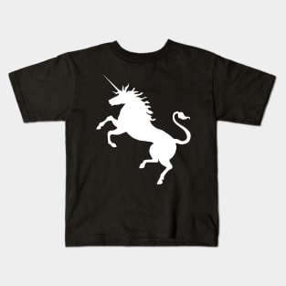 Scottish White Rearing Unicorn Silhouette Kids T-Shirt